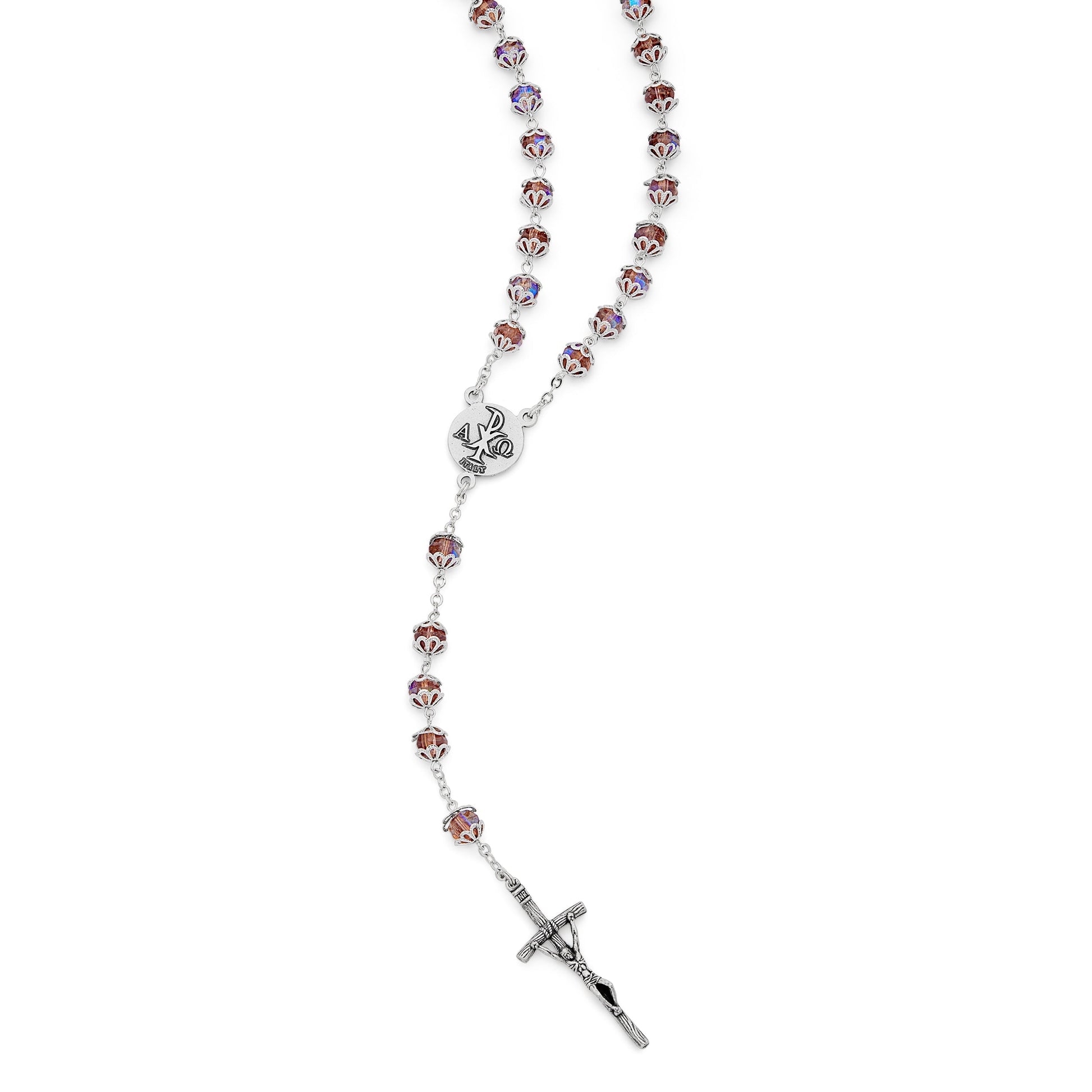 MONDO CATTOLICO Prayer Beads Copy of Totus Tuus Virgin Purple Crystal Rosary