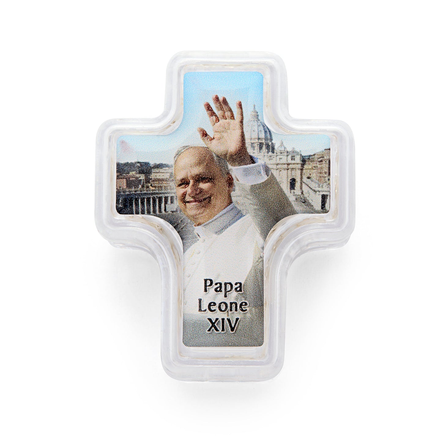 MONDO CATTOLICO ROMA Rosary Box 4x5 cm (1.57x1.97 in) / 4 mm (0.16 in) / 41 cm (16.14 in) Cross Shaped Pope Leo XIV Rosary Case with Light Pink Synthetic Pearl Rosary