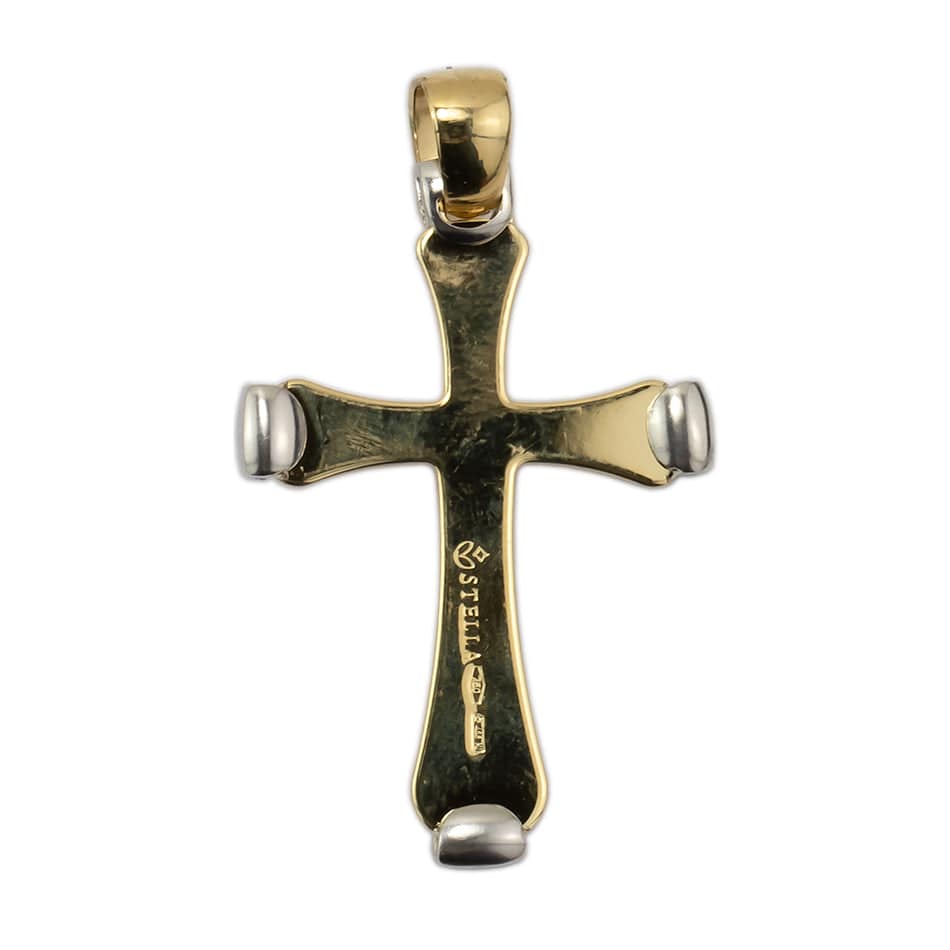 MONDO CATTOLICO Crucifix Pendant Squared Ends Gold