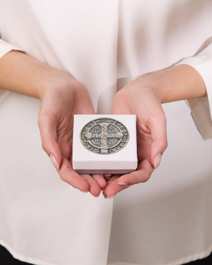 MONDO CATTOLICO ROMA Prayer Beads Crystal beads Rosary of Saint Benedict Enameled Cross