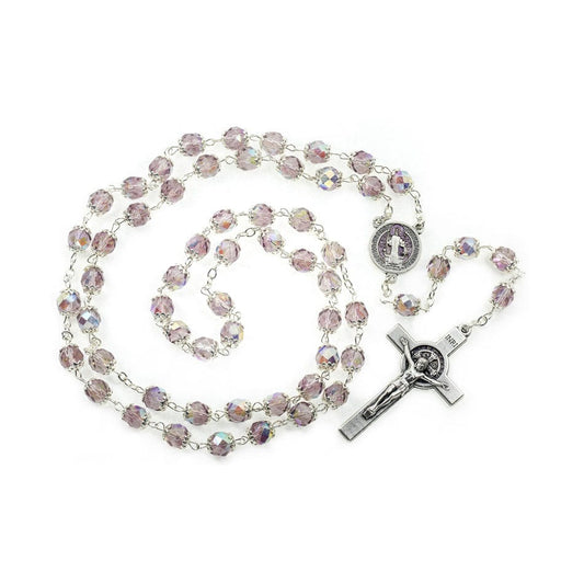 MONDO CATTOLICO Prayer Beads Crystal Rosary of Saint Benedict