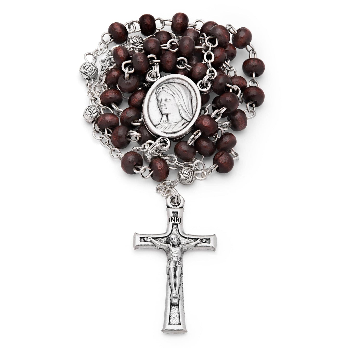 MONDO CATTOLICO Prayer Beads 38 cm (15 in) / 4 mm (0.15 in) Divine Mercy Keepsake Wooden Case and Rosary