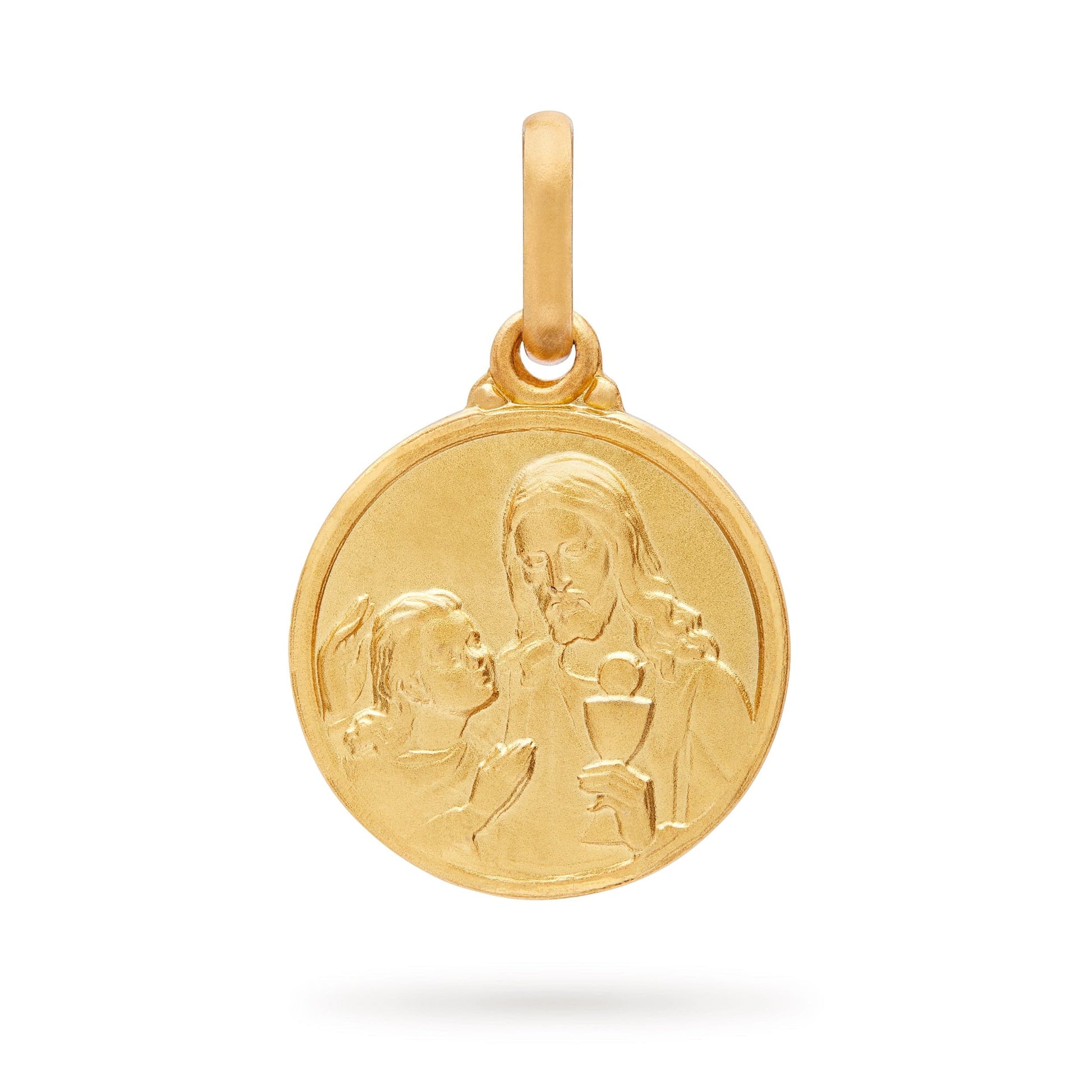 MONDO CATTOLICO Jewelry 14 mm (0.55 in) First Communion Gold Medal