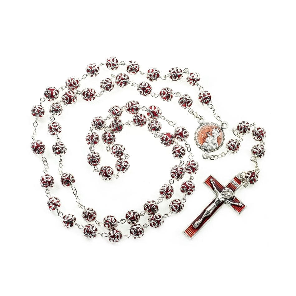 MONDO CATTOLICO Prayer Beads Five Decade Rosary Beads with the Mother of the Church