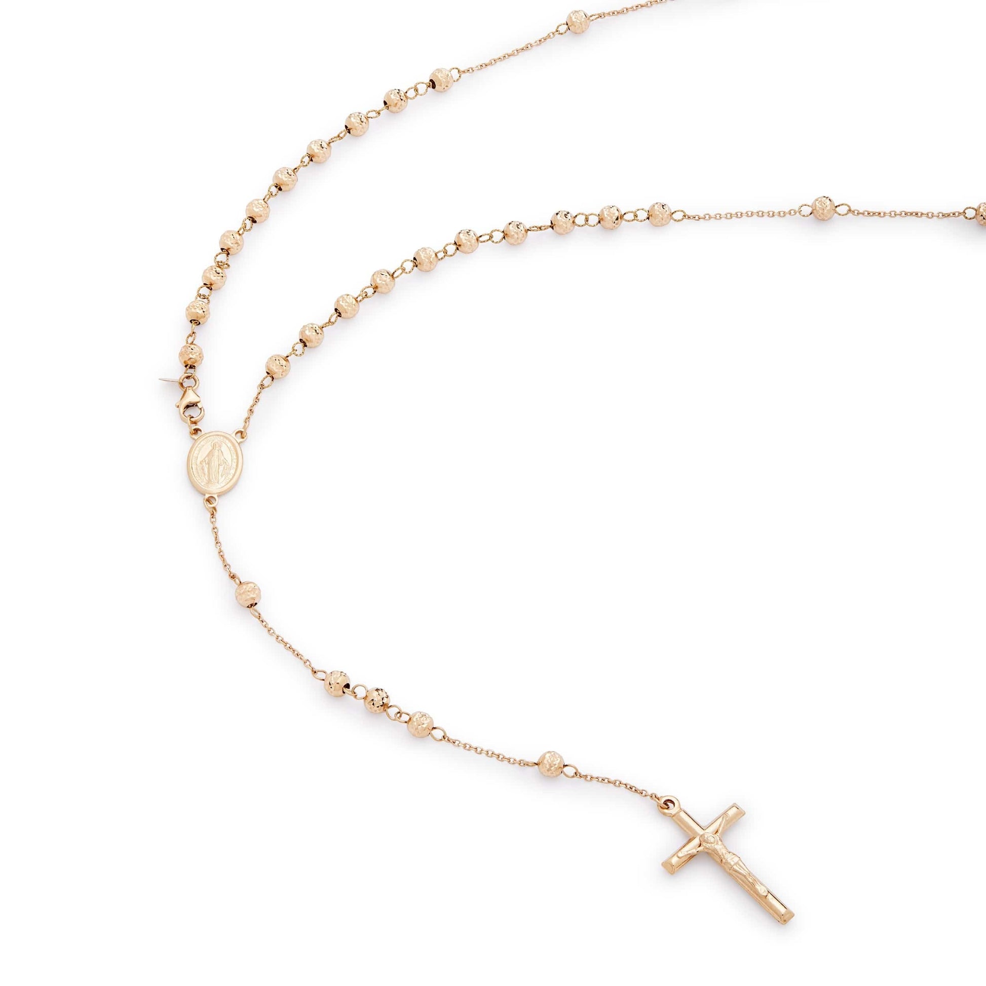 MONDO CATTOLICO Prayer Beads 43.3 cm (17 in) / 4.0 mm (0.15 in) Five Decades Rosary in Yellow Gold