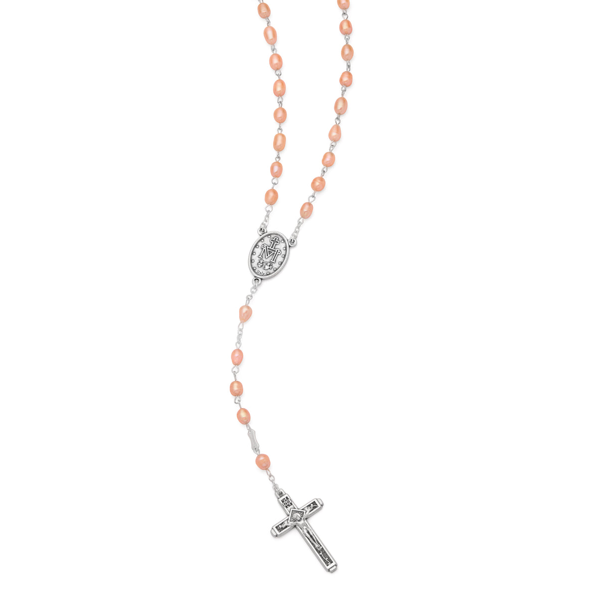 Freshwater Pearl Rosary with Medals of the Four Papal Basilicas