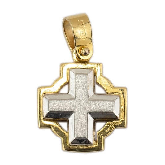 MONDO CATTOLICO Full Bicolor Gold Greek Cross