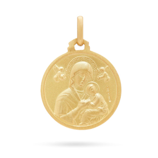 MONDO CATTOLICO Jewelry 10 mm (0.39 in) Gold medal of our Lady of Perpetual Help