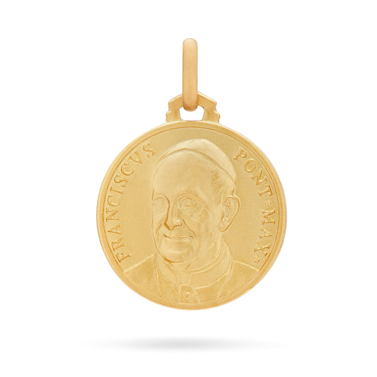 MONDO CATTOLICO Jewelry 18 mm (0.70 in) Gold medal of Pope Francis