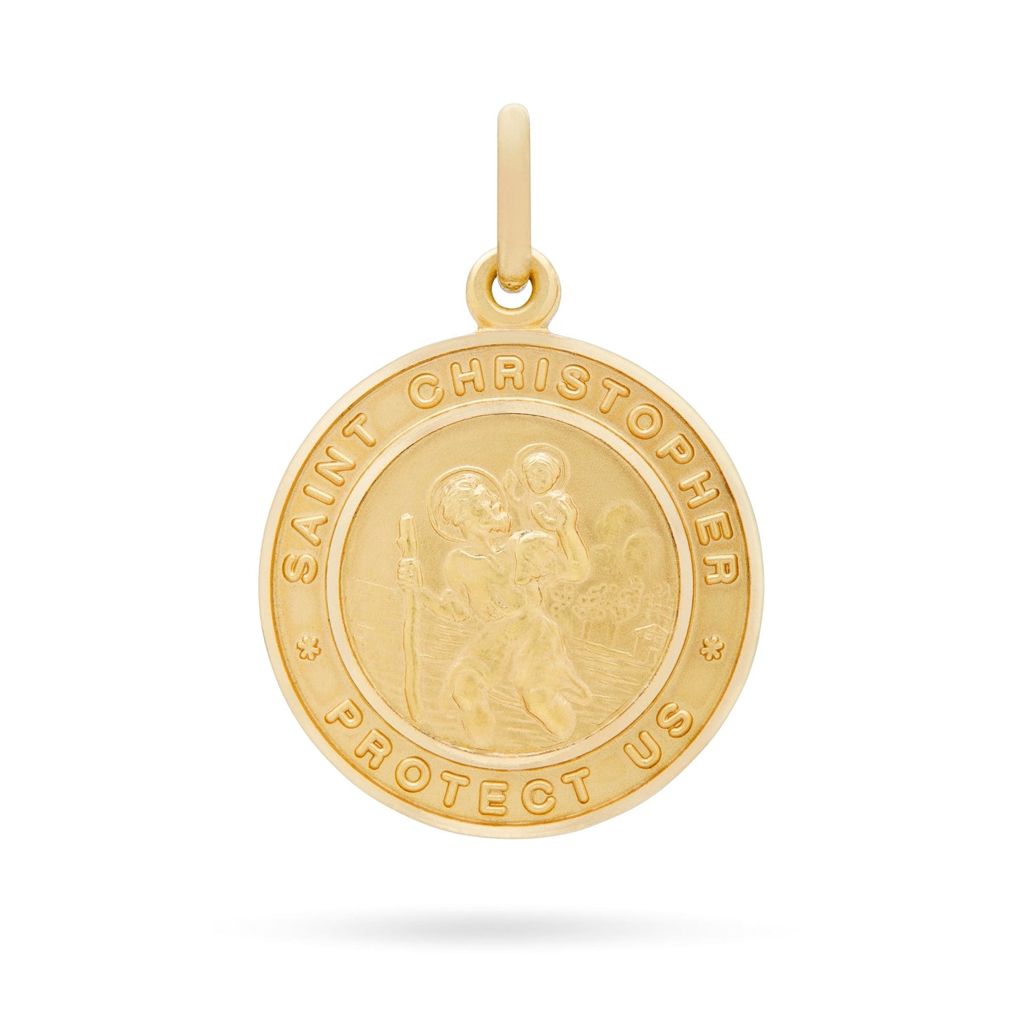 MONDO CATTOLICO Jewelry 19 mm (0.74 in) Gold medal of Saint Christopher