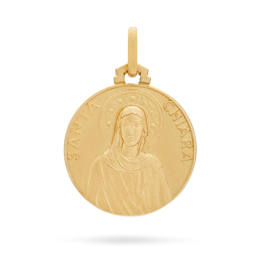 MONDO CATTOLICO Medal 18 mm (0.70 in) Gold medal of Saint Clare of Assisi