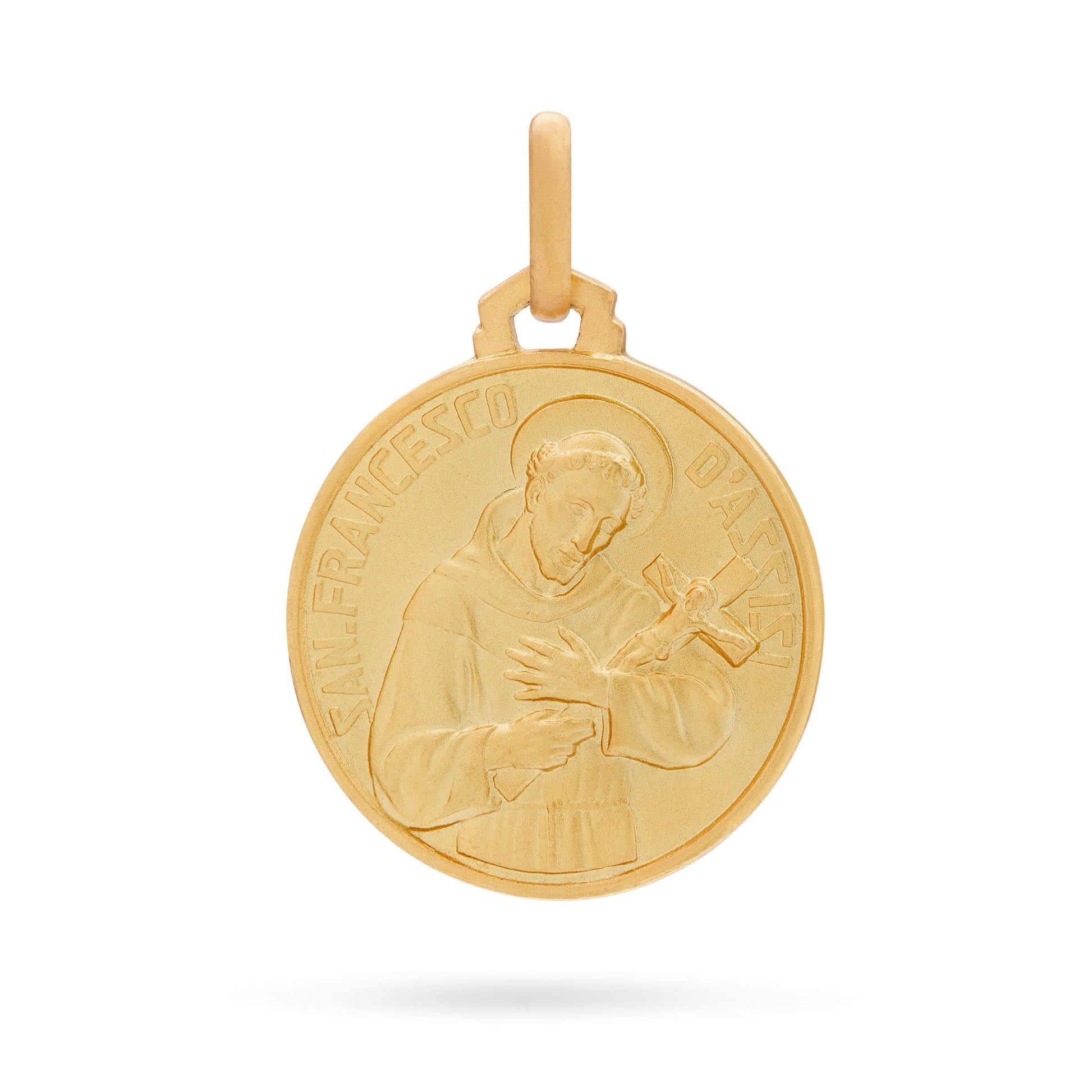 MONDO CATTOLICO Medal 10 mm (0.40 in) Gold medal of Saint Francis of Assisi