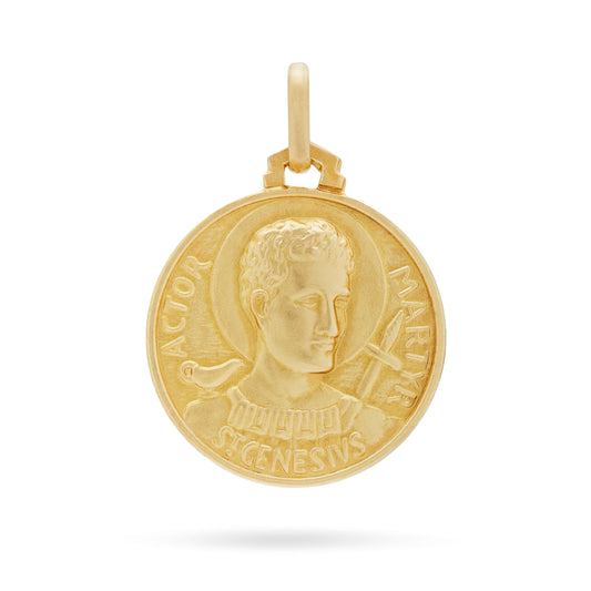MONDO CATTOLICO 18 mm (0.70 in) Gold medal of Saint Genesio
