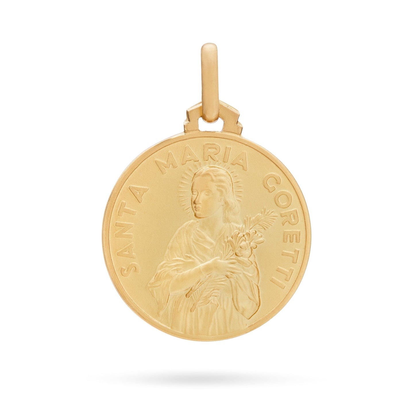 MONDO CATTOLICO 18 mm (0.70 in) Gold medal of Saint Mary Goretti