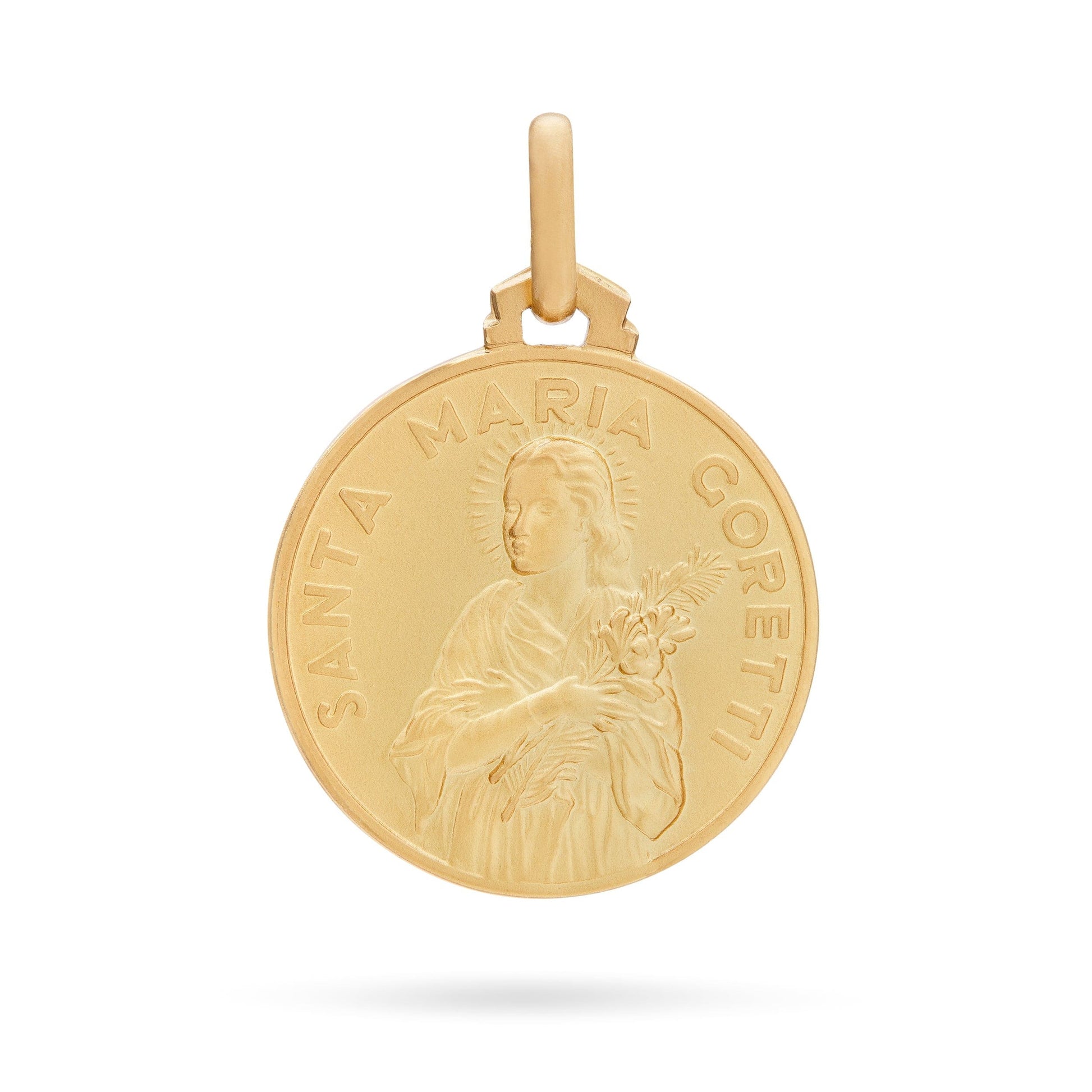 MONDO CATTOLICO 18 mm (0.70 in) Gold medal of Saint Mary Goretti