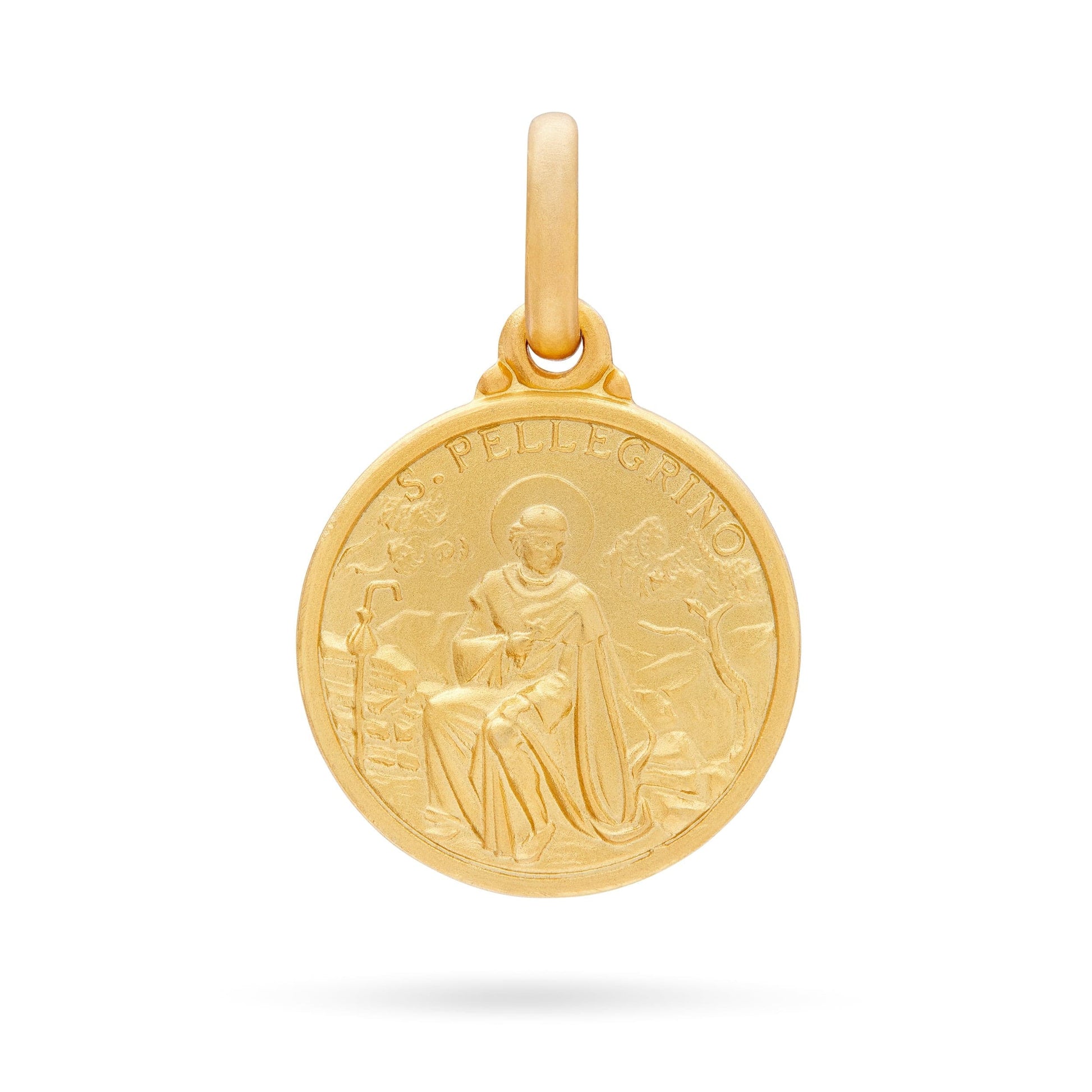 MONDO CATTOLICO Jewelry 14 mm (0.55 in) Gold medal of Saint Peregrine