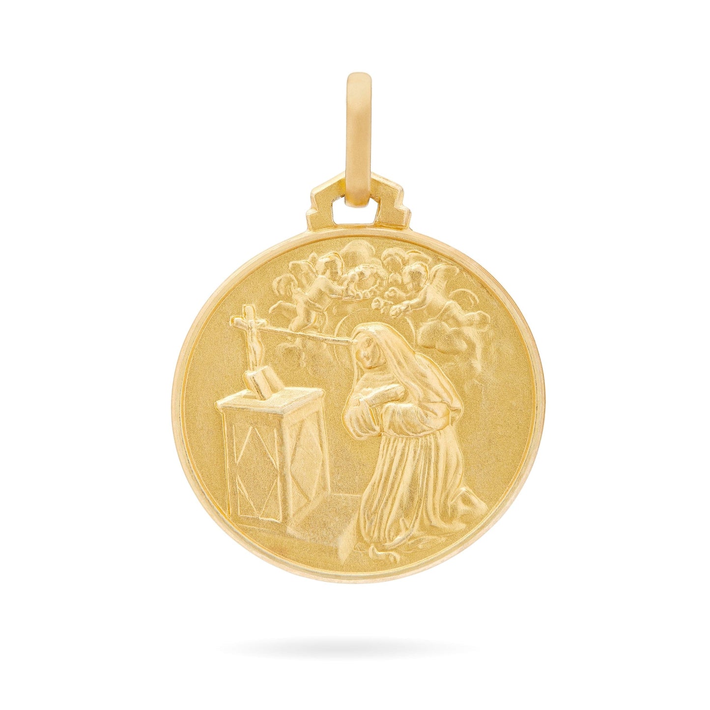 MONDO CATTOLICO Jewelry 18 mm (0.70 in) Gold medal of Saint Rita of Cascia