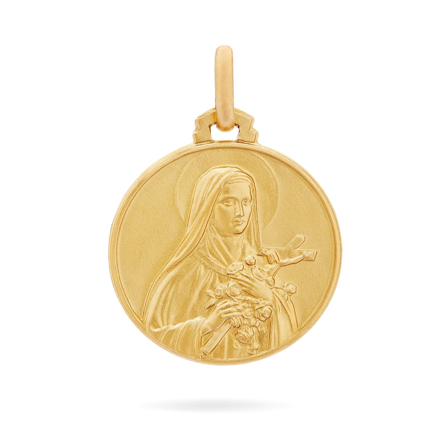 MONDO CATTOLICO Jewelry 18 mm (0.70 in) Gold medal of Saint Therese of Lisieux