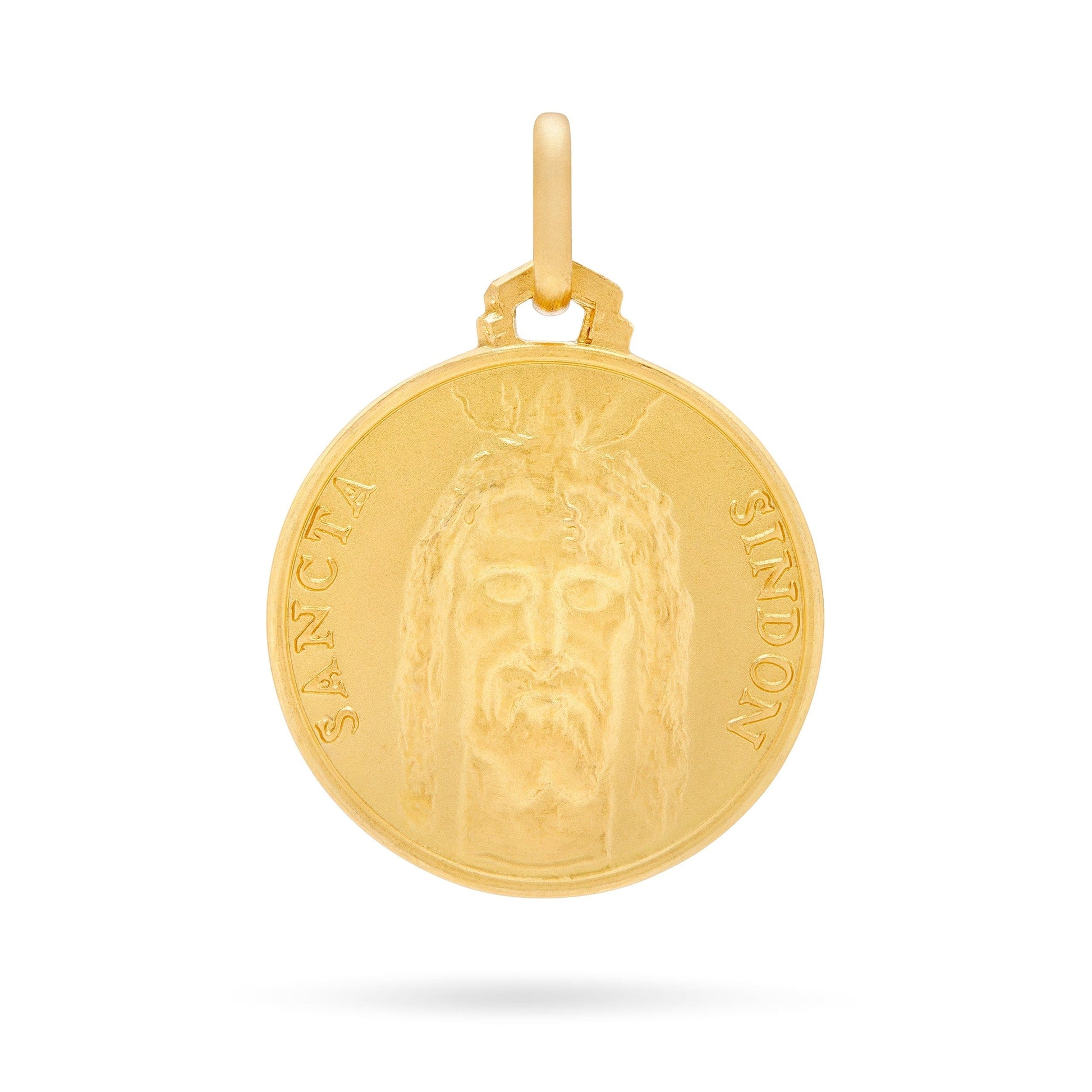 MONDO CATTOLICO Jewelry 14 mm (0.55 in) Gold medal of The Holy Shroud