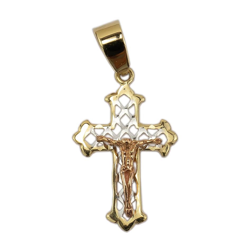 MONDO CATTOLICO Gold Openwork Bilobed Cross