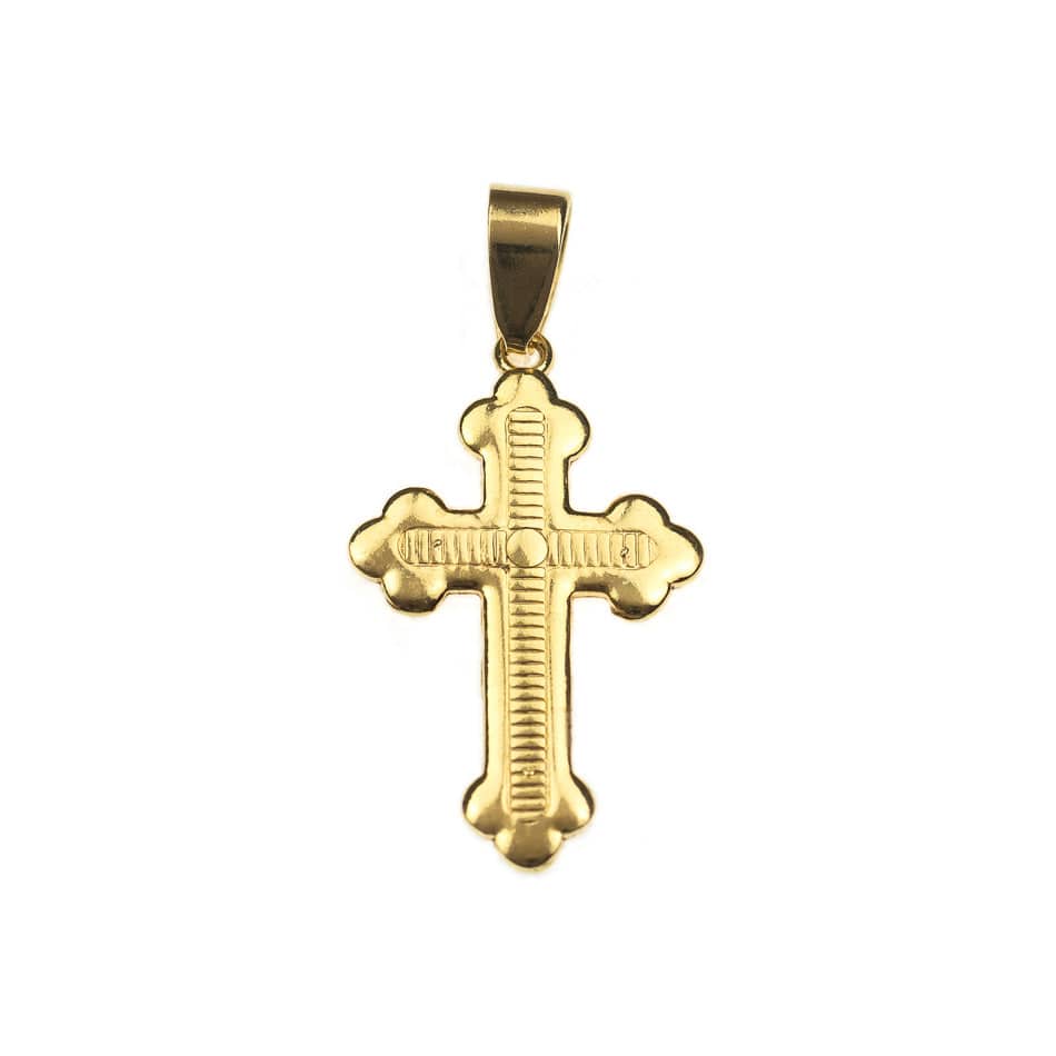 MONDO CATTOLICO Gold Plated  Budded Cross