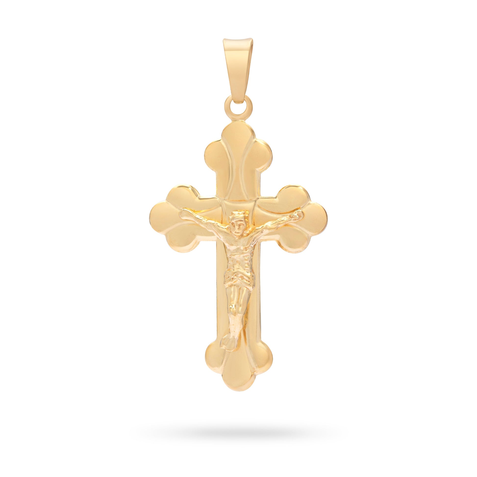 MONDO CATTOLICO ROMA Gold Plated Budded Crucifix