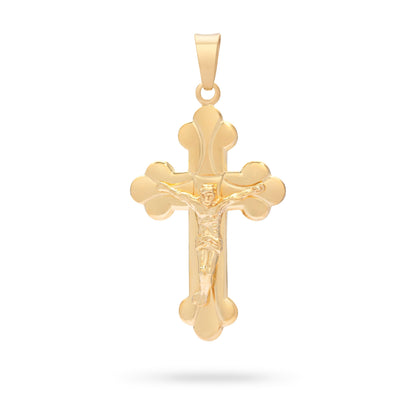 MONDO CATTOLICO ROMA Gold Plated Budded Crucifix