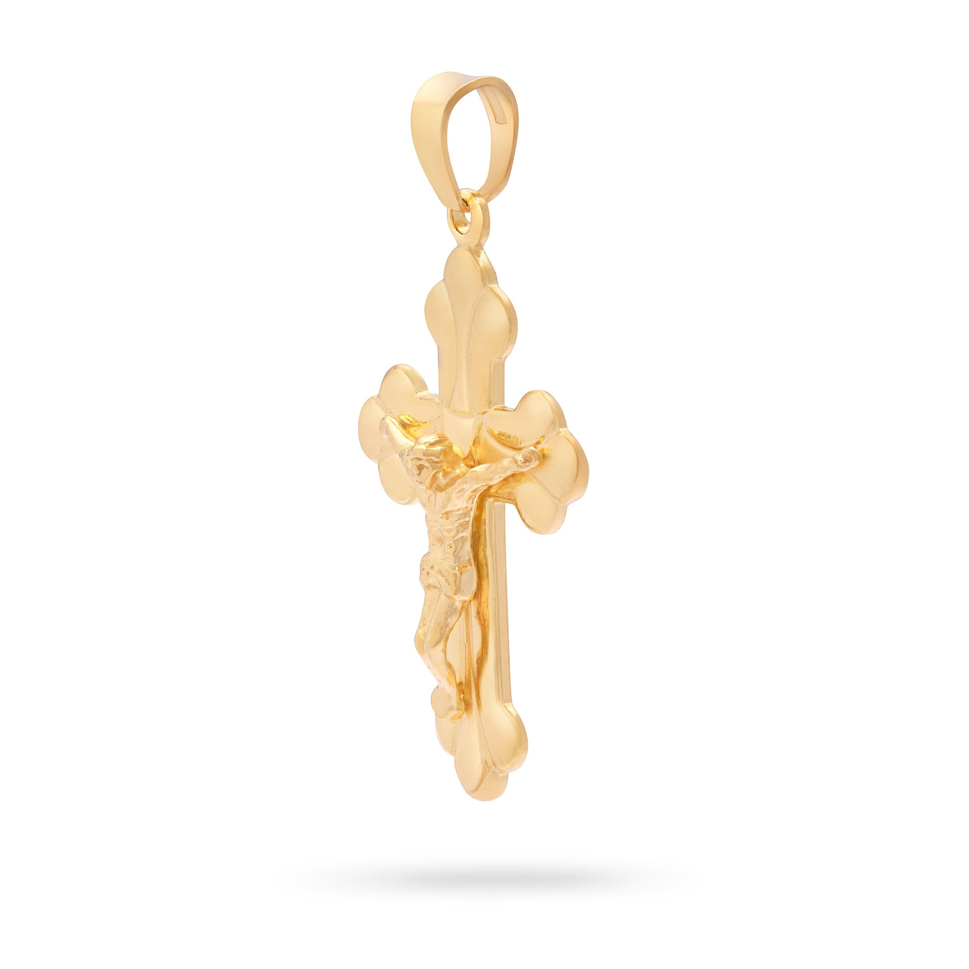 MONDO CATTOLICO ROMA Gold Plated Budded Crucifix