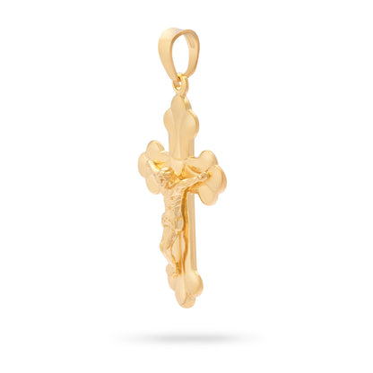 MONDO CATTOLICO ROMA Gold Plated Budded Crucifix