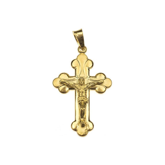 MONDO CATTOLICO Gold Plated Budded Crucifix