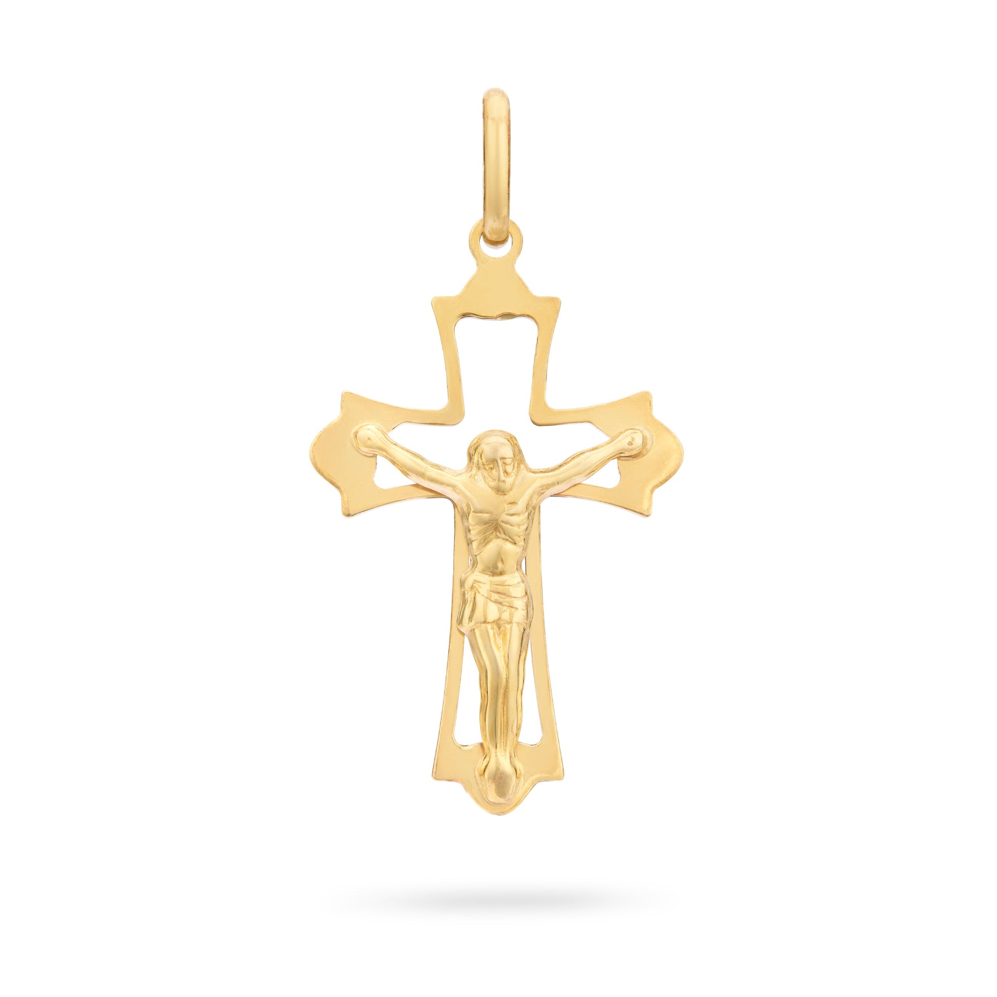 MONDO CATTOLICO ROMA 30 mm (1.18 in) Gold Plated Openwork Budded Crucifix