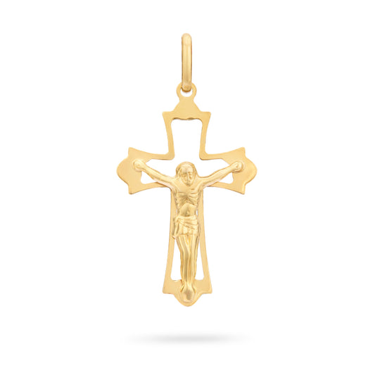 MONDO CATTOLICO ROMA 30 mm (1.18 in) Gold Plated Openwork Budded Crucifix