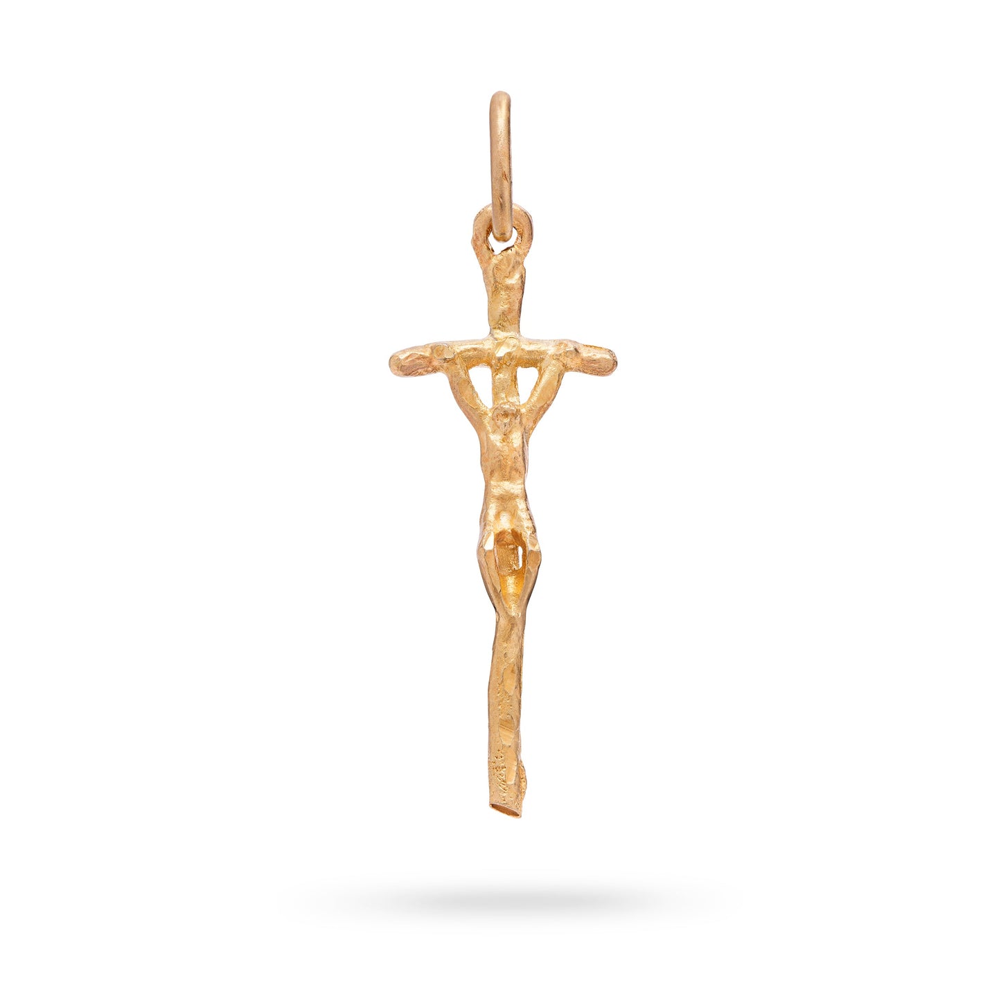 MONDO CATTOLICO ROMA 32 mm (1.26 in) Gold Plated Papal Ferula Pendant Crucifix