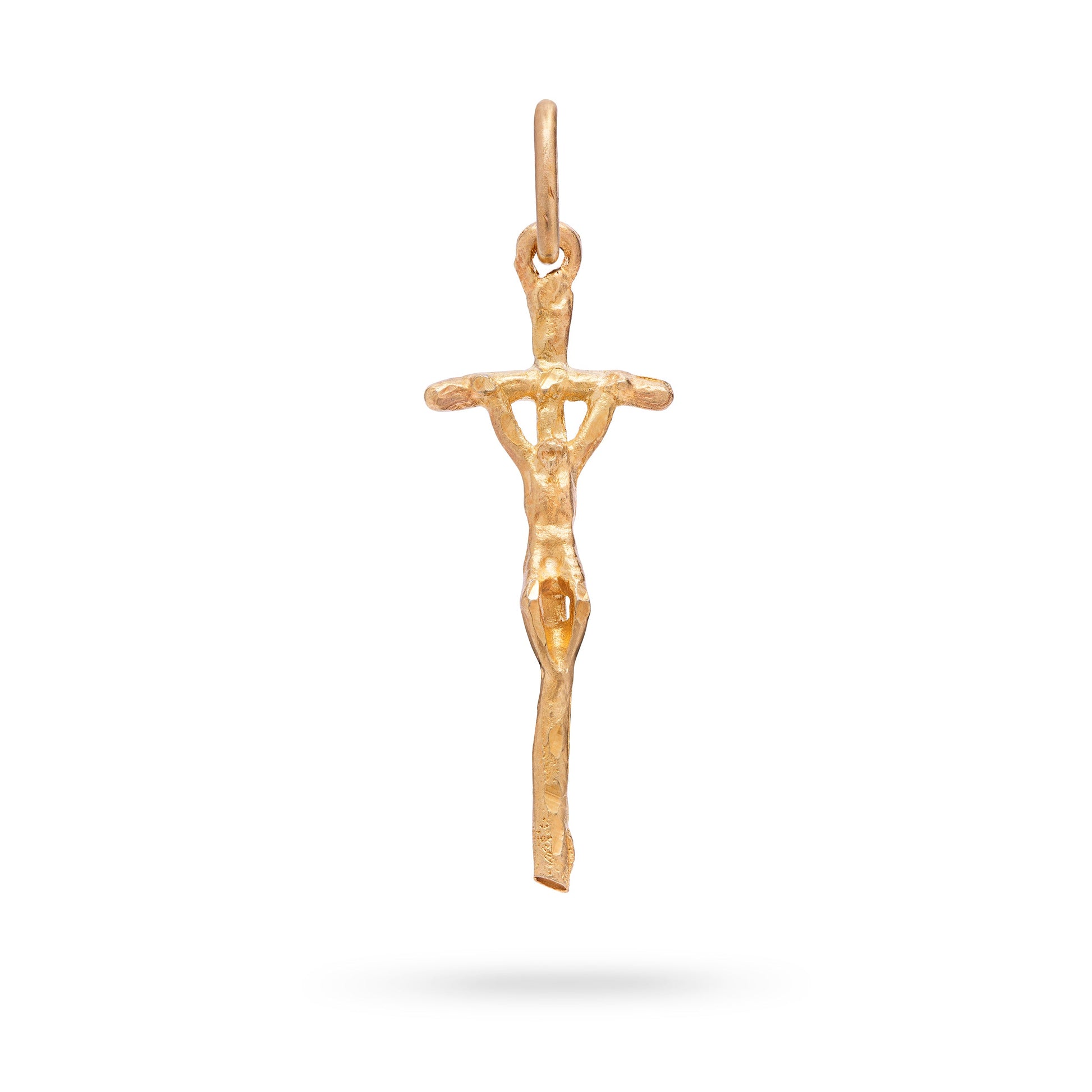 MONDO CATTOLICO ROMA 32 mm (1.26 in) Gold Plated Papal Ferula Pendant Crucifix