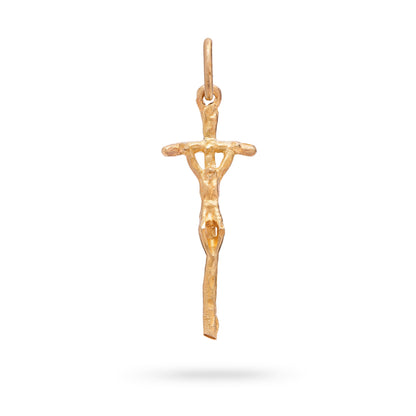 MONDO CATTOLICO ROMA 32 mm (1.26 in) Gold Plated Papal Ferula Pendant Crucifix