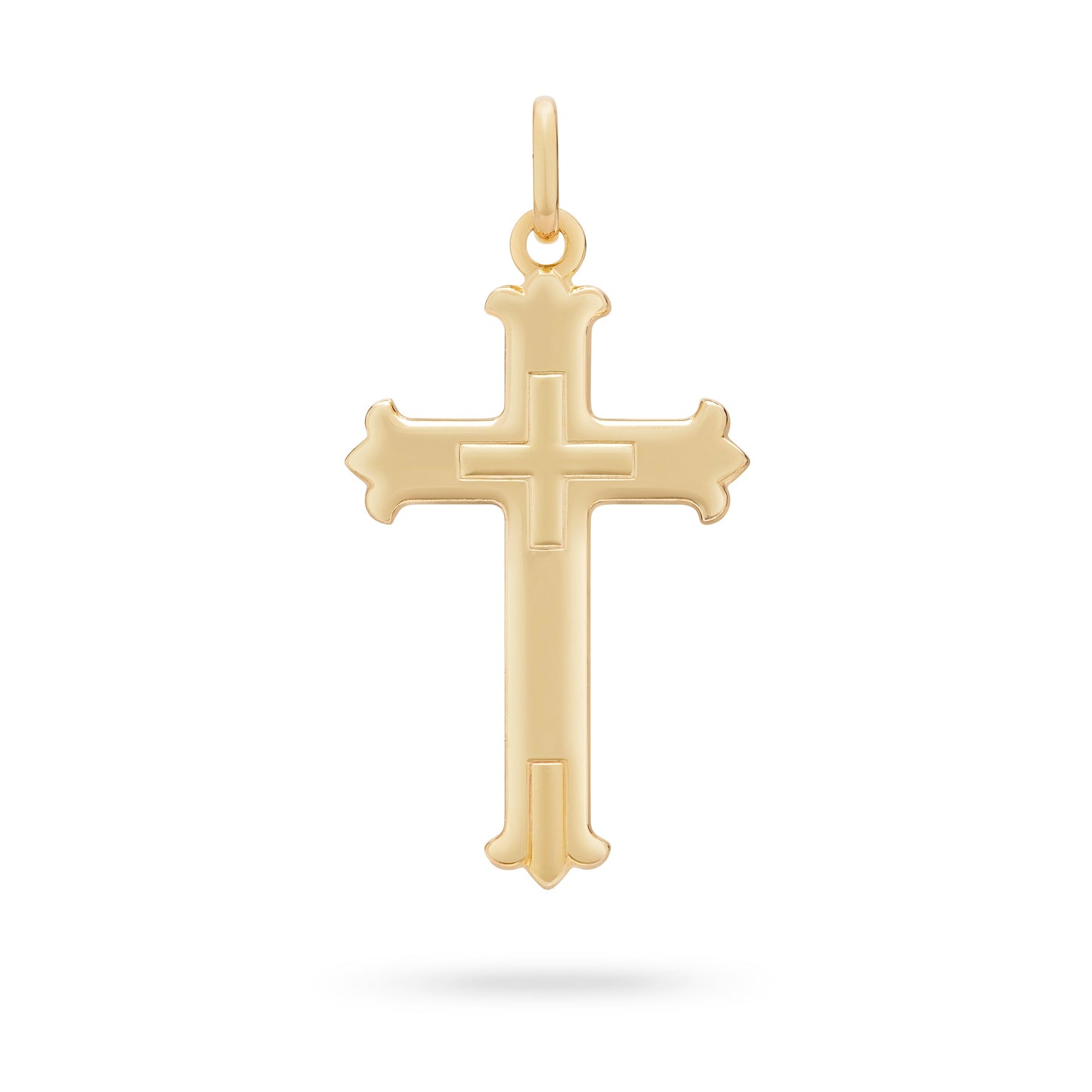 MONDO CATTOLICO ROMA 30 mm (1.18 in) Gold Plated Plain Trefoil Cross