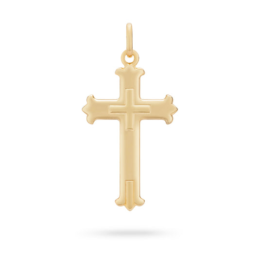MONDO CATTOLICO ROMA 30 mm (1.18 in) Gold Plated Plain Trefoil Cross
