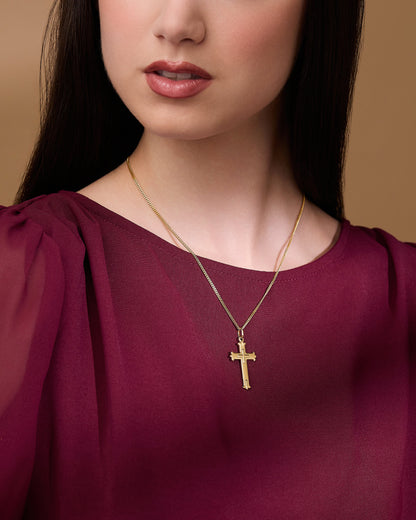 MONDO CATTOLICO ROMA 30 mm (1.18 in) Gold Plated Plain Trefoil Cross