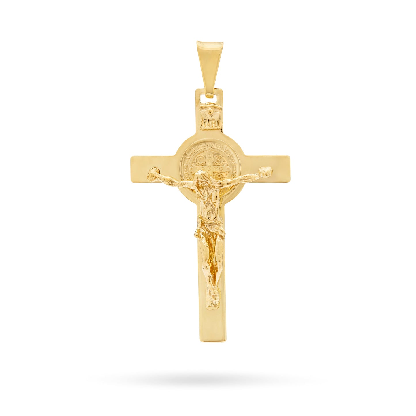 MONDO CATTOLICO Gold Plated Saint Benedict Cross