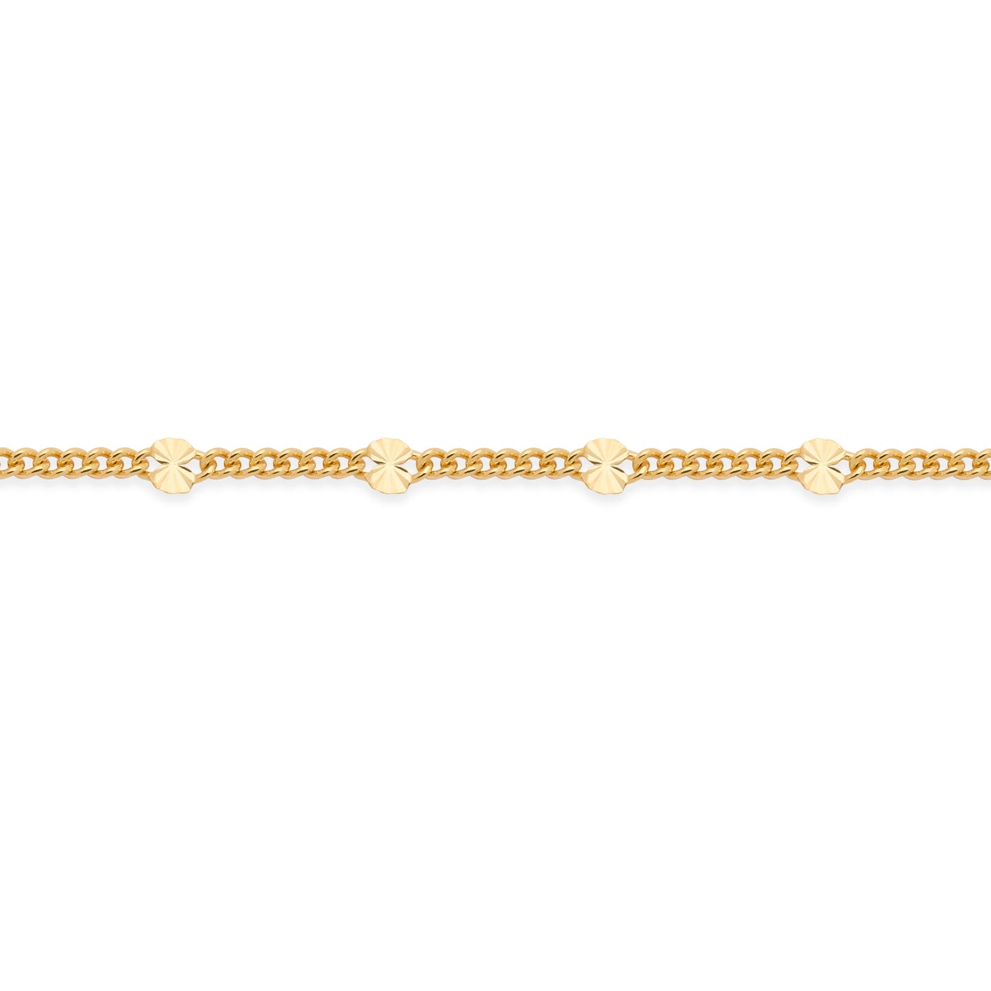 MONDO CATTOLICO ROMA Necklaces Gold-Plated Sterling Silver Curb Chain Necklace with Faceted Disc Inserts