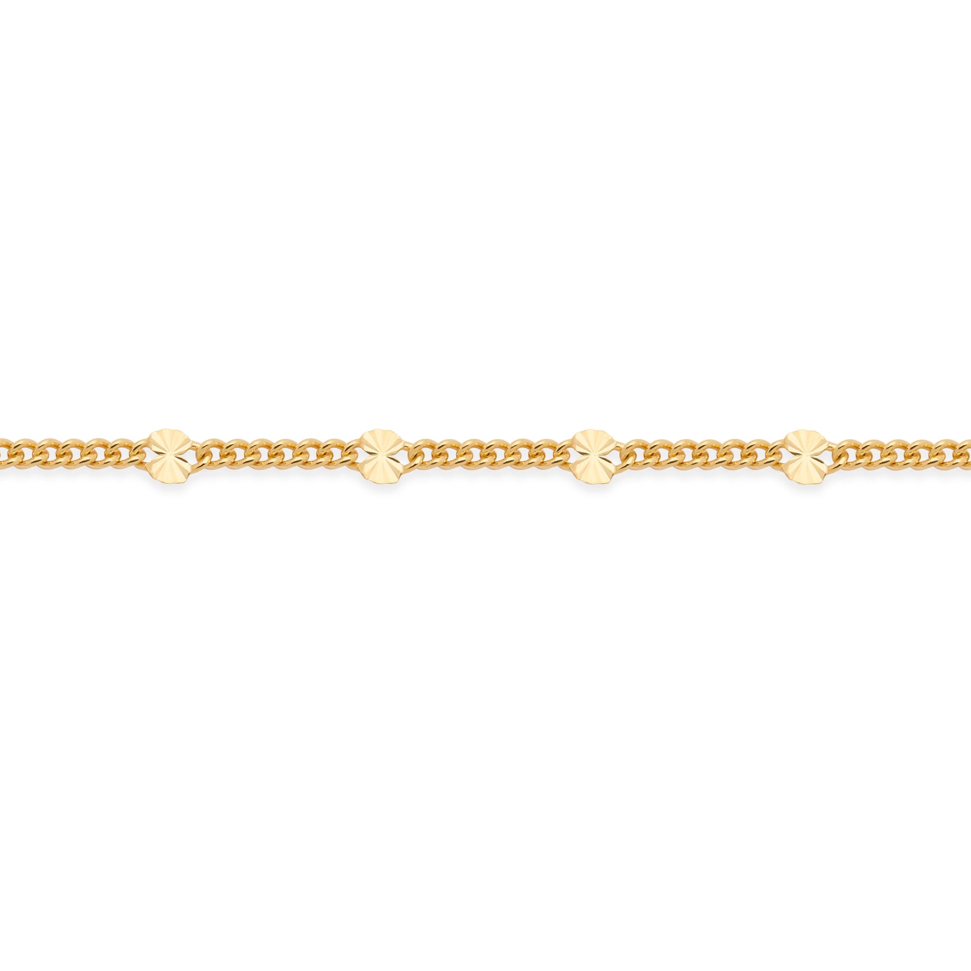 MONDO CATTOLICO ROMA Necklaces Gold-Plated Sterling Silver Curb Chain Necklace with Faceted Disc Inserts