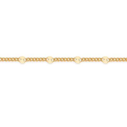 MONDO CATTOLICO ROMA Necklaces Gold-Plated Sterling Silver Curb Chain Necklace with Faceted Disc Inserts