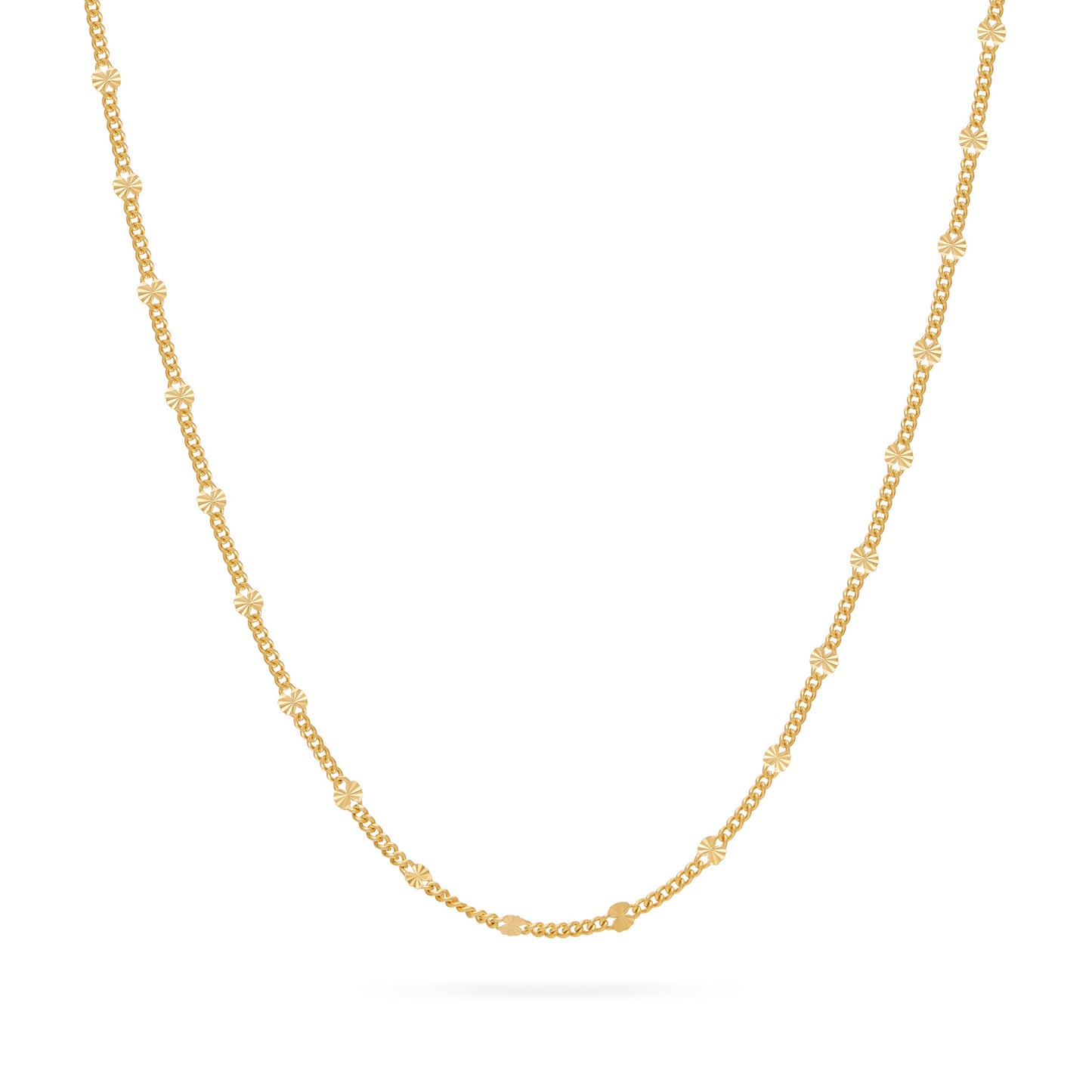 MONDO CATTOLICO ROMA Necklaces Gold-Plated Sterling Silver Curb Chain Necklace with Faceted Disc Inserts