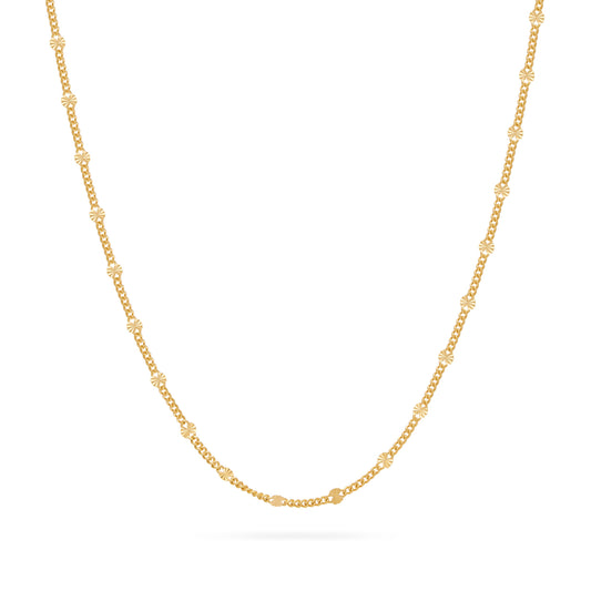 MONDO CATTOLICO ROMA Necklaces Gold-Plated Sterling Silver Curb Chain Necklace with Faceted Disc Inserts