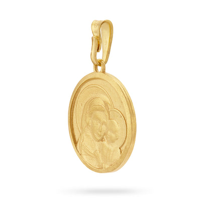 Mondo Cattolico Medal 14 mm (0.55 in) Gold-plated Sterling Silver Medal of Pope Leo XIV and Virgin Mary