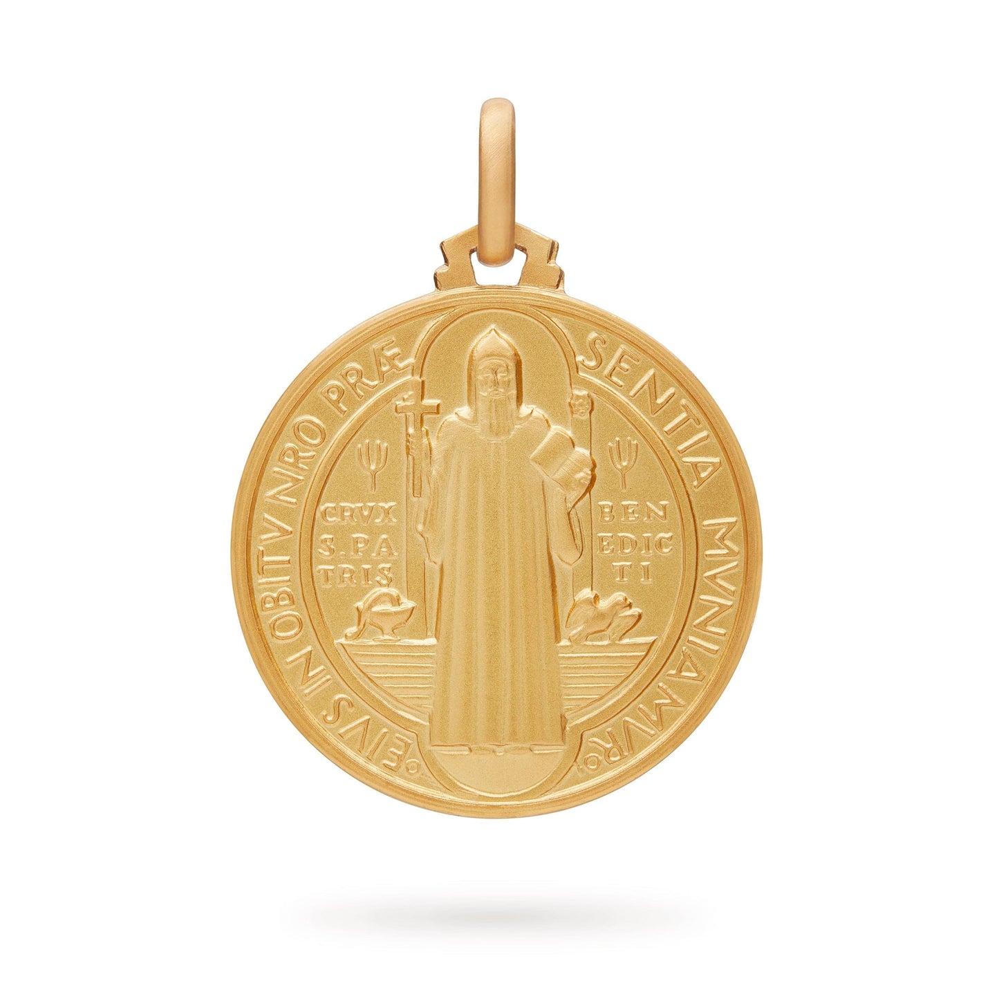 MONDO CATTOLICO ROMA Medal Gold-plated Sterling Silver Medal of St. Benedict of Nursia