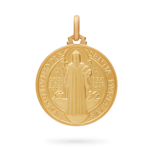 MONDO CATTOLICO ROMA Medal Gold-plated Sterling Silver Medal of St. Benedict of Nursia