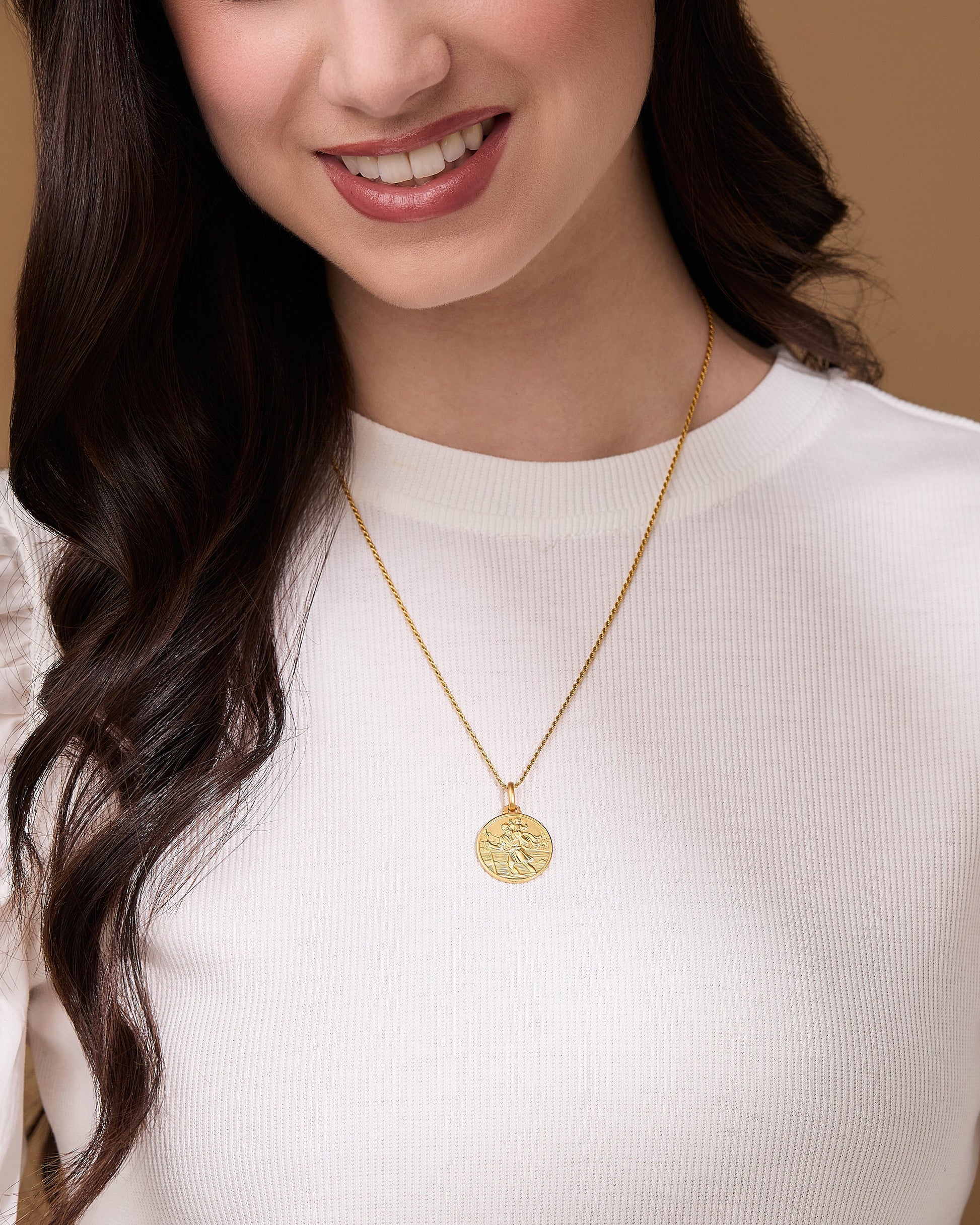 MONDO CATTOLICO ROMA Medal Gold-plated Sterling Silver Medal of St. Christopher