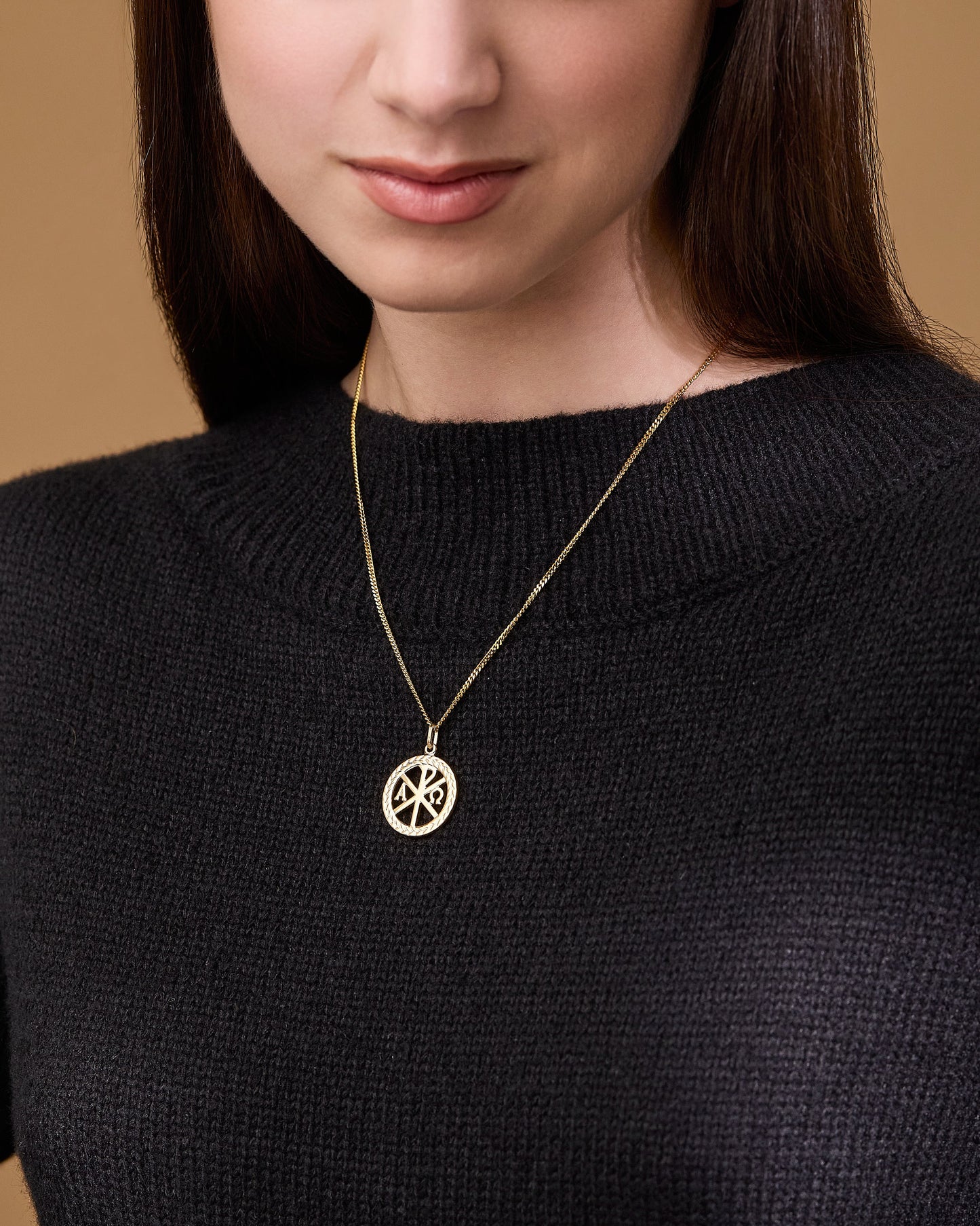 MONDO CATTOLICO ROMA Medal Gold Plated Sterling Silver Peace Cross Medal