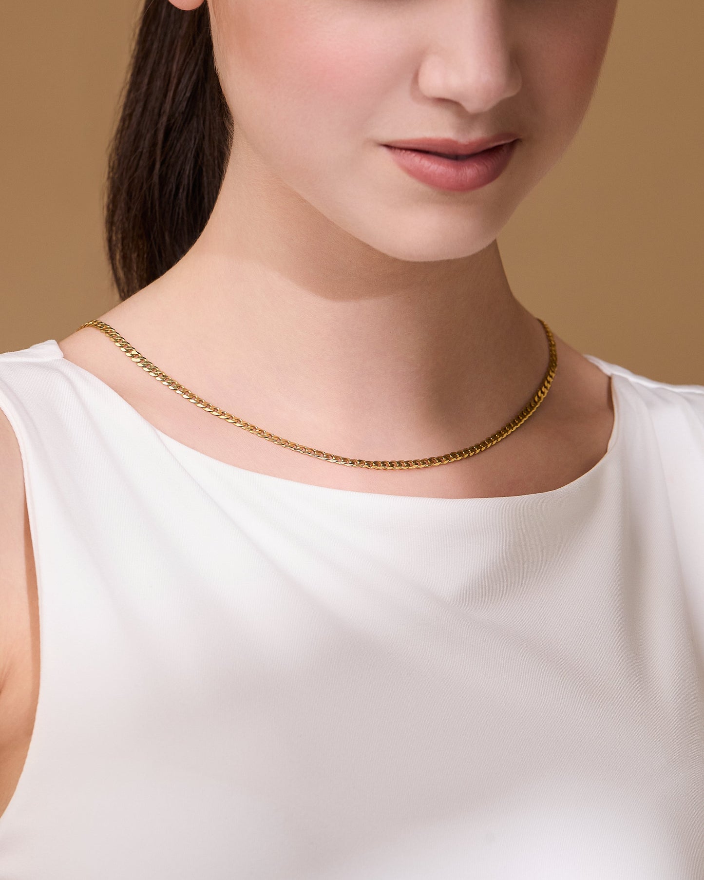 MONDO CATTOLICO ROMA Necklaces Gold-Plated Sterling Silver Thick Curb Chain Necklace